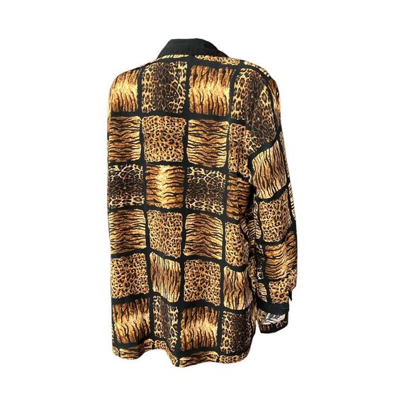 90's Cheetah print Blouse - Picture 2 of 4